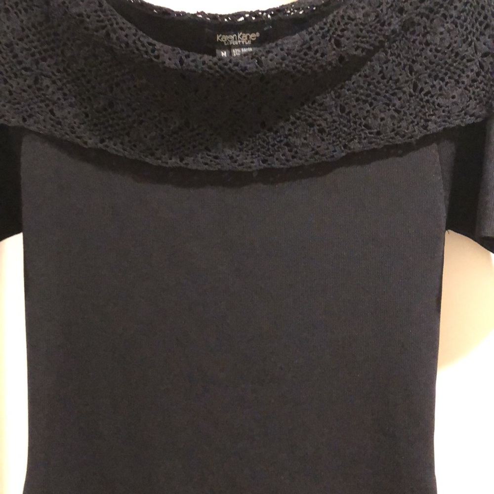Rare Find - Karen Kane Lifestyle Vintage Black Short Sleeve Top - Medium